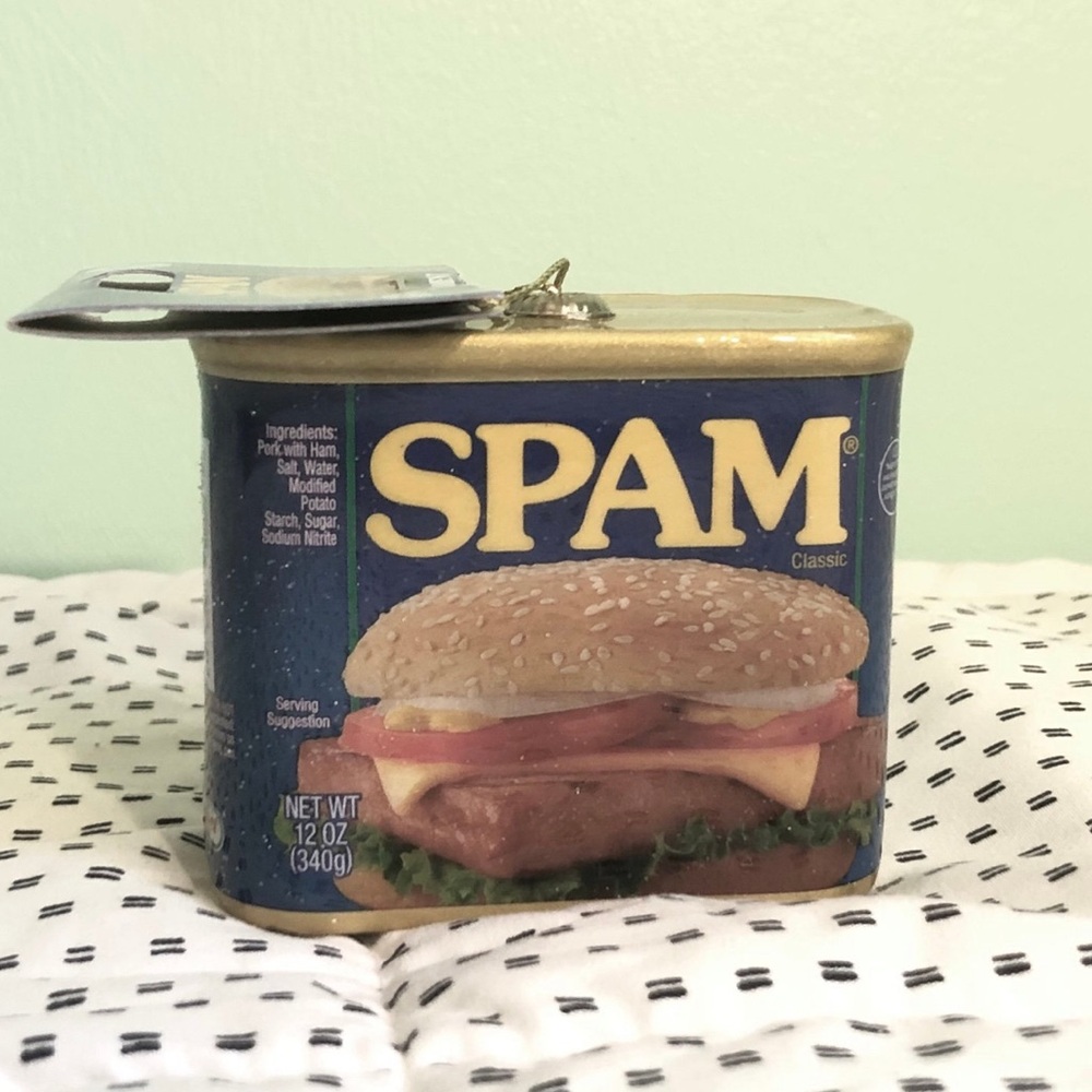 NWT - SPAM Decoupage Christmas Tree Ornament 6” - Picture 3 of 6